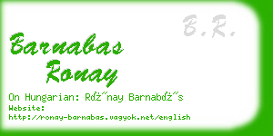 barnabas ronay business card